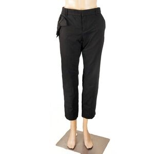 Red Valentino Bow Detail Black Mid Rise Capri Pants